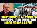 LÓPEZ ALIAGA CONFIRMA Q LA MUNICIPALIDAD ENTREGARÁ 10 000 MOTOS A LA PNP PARA ENFRENTAR DELINCU3NTES