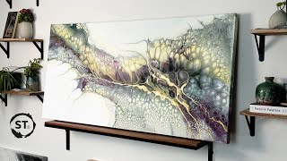 MUST SEE!  Large Canvas Pearl painting | WILD colors! 