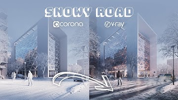 The Great Method of Creating Snowy Road Material With Tire Tracks | 3ds max + Corona & V-Ray