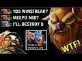 When 103 WINSTREAK Meepo Meet Pro Earthshaker Mid! Epic Show Counter Immortal Rank 7k MMR Dota 2