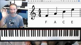 Learning to Read Treble Clef for Piano - Lesson 3 Part 1