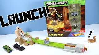 Minecraft Hot Wheels Evoker Trap and Golem Toss Tracks Review Mattel