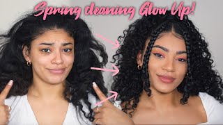 Spring Cleaning ON MYSELF (hair & makeup glow up) | jasmeannnn