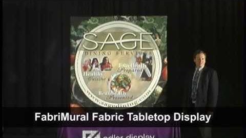 Adler Display | FabriMural Tabletop Pop-Up Display Setup |