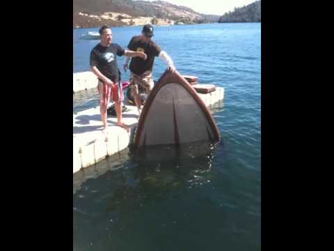 Boat sunk at the dock Lake Tulloch #1 - YouTube