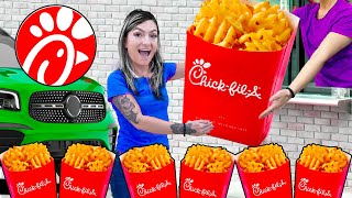 CHICK-FIL-A DRIVE-THRU FOOD CHALLENGE | CRAZY EATING ONLY FRIED CHICKEN  IN 24 HOURS BY SWEEDEE