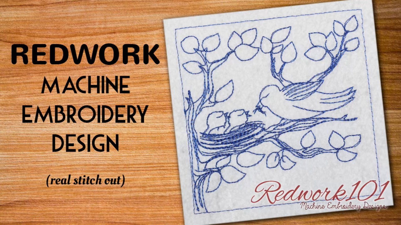 Bird feeding her chicks with a worm  redwork embroidery designs  youtube Bird feeding her chicks with a worm  redwork embroidery designs  youtube