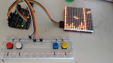Custom LED matrix display PCB running Tetris.