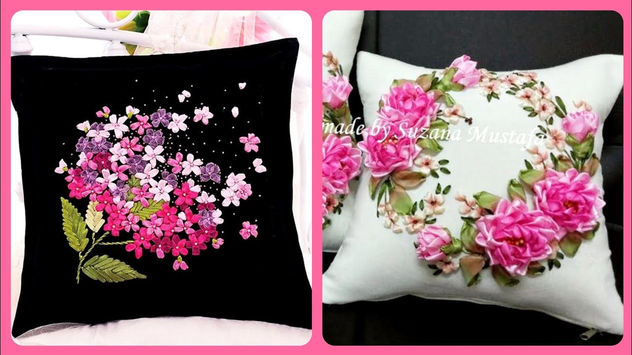 Luxury Modern Ribbon Work Embroidered & Applique Cushion Covers For Your Home Decor YouTube
