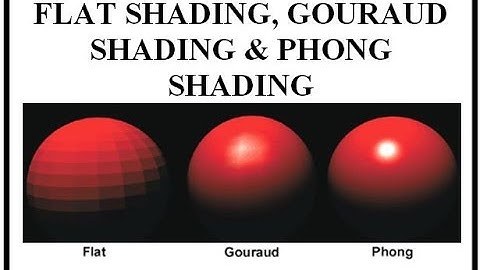 FLAT SHADING, GOURAUD SHADING & PHONG SHADING