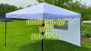 10X10 Canopy With Side Walls: Complete Assembly and Takedown Instructions - One Person Setup