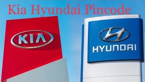 KIA HYUNDAI PIN CODE  CALCULATOR