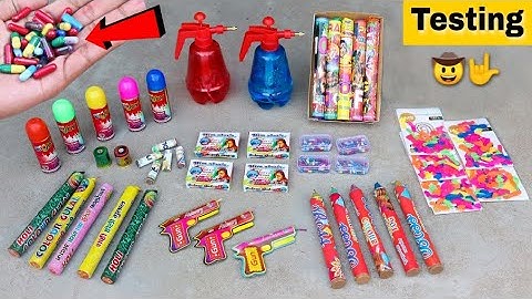 Testing Different types of Holi stash 2023 | Colour smoke, holy capsule, holi balloons