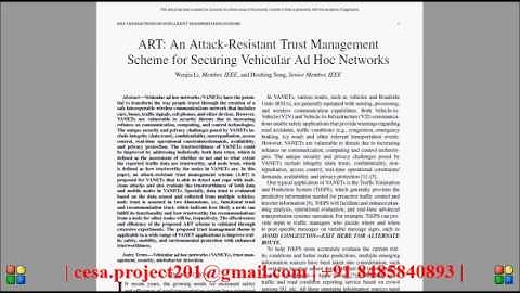 ART An Attack Resistant Trust Management Scheme for Securing Vehicular Ad Hoc Networks