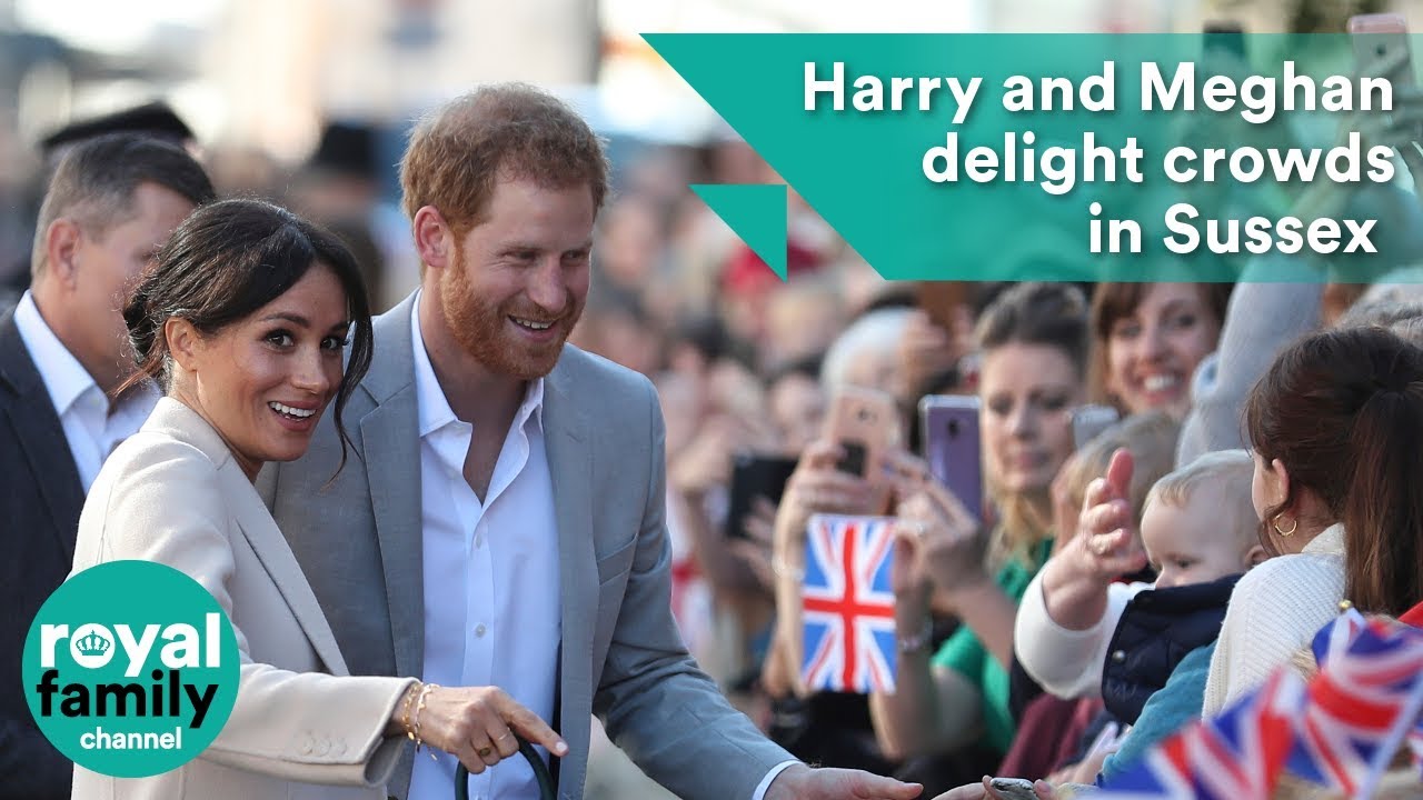 Prince Harry and Meghan delight crowds in Sussex on first official visit to the county