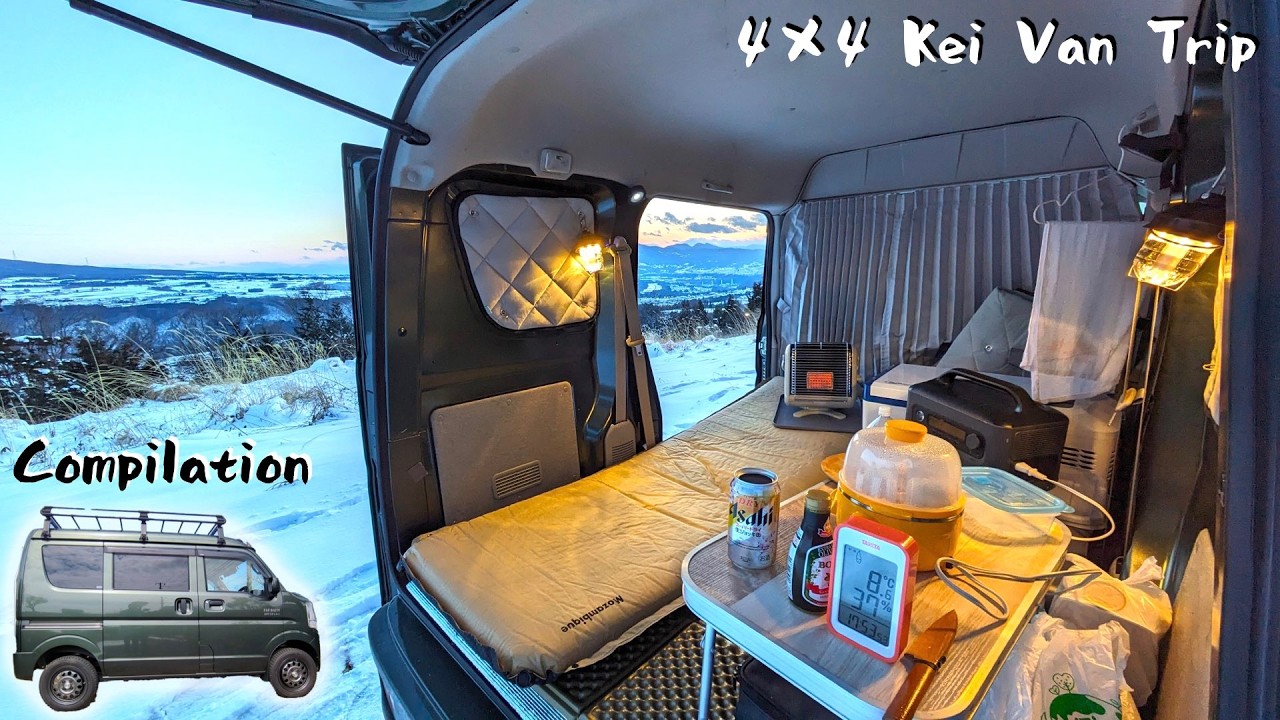 Бегство в свое секретное убежище в багажнике мини-фургона на Снежной горе