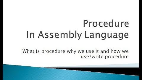 Topic Procedure in Assembly Language | part 1 | Assembly Language Programming In Urdu