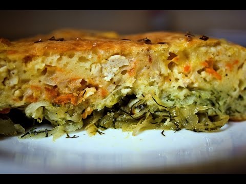 Видео рецепт Пирог с курицей и капустой