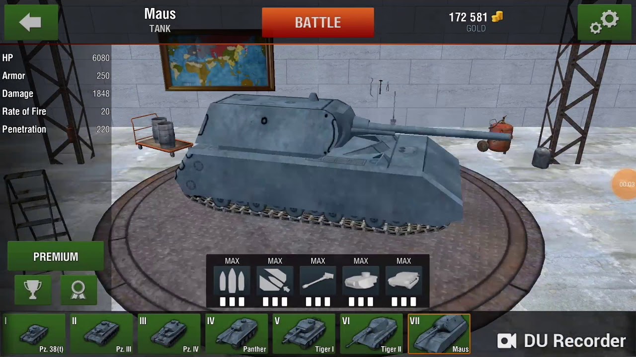 Maus powerful tank in (Tanks hard armor 2) YouTube