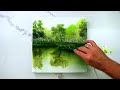 Green landscape  easy acrylic painting for beginners  oval brush art