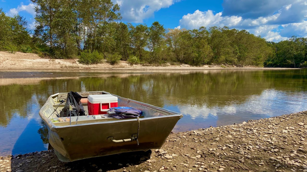 Best River Fishing Ever in Tiny Boat! 