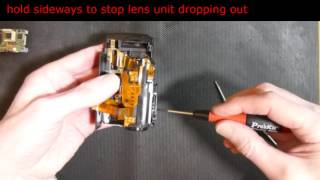 Panasonic SDR-H85 camcorder dismantle/disassembly, display fault repair