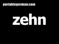 German word for ten is zehn