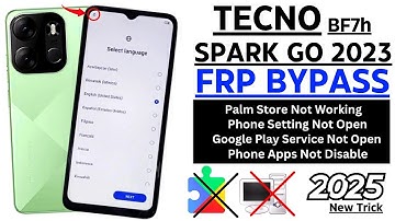 Tecno SPARK Go 2023 : FRP Bypass/Google Account Unlock (Palm Store Not Working) Without PC Method
