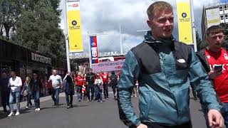 The UK Today -  Nottingham Forest &amp; Huddersfield Fans Arrive At Wembley For EFL Play Off Final 2022