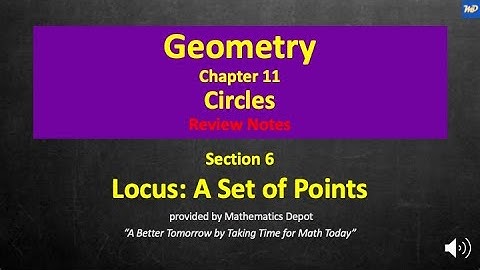 Geometry 11 6 Locus A Set of Points