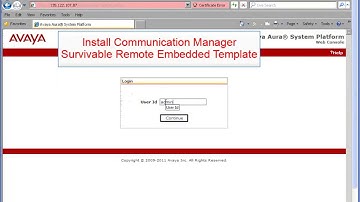 AVAYA Aura - CM Survivable Remote Embedded Template Installation