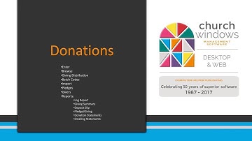 Church Windows Software Intro Demo: Donations