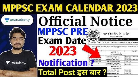 Mppsc Pre 2023 Exam Date | Mppsc Official Notice Exam Calendar 2023 All Exam | Mppsc Notification ?