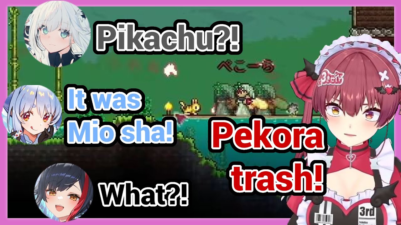 Marine Bought Pikachu and Gave It to Pekora But Later Called Pekora Trash in Hololive Terraria!!!