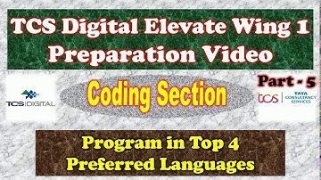 Coding Problem for TCS Digital l Part - 5 l TCS Elevate Wings 1 l