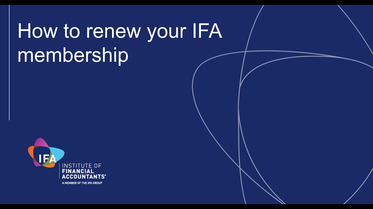 How to renew your IFA membership - YouTube