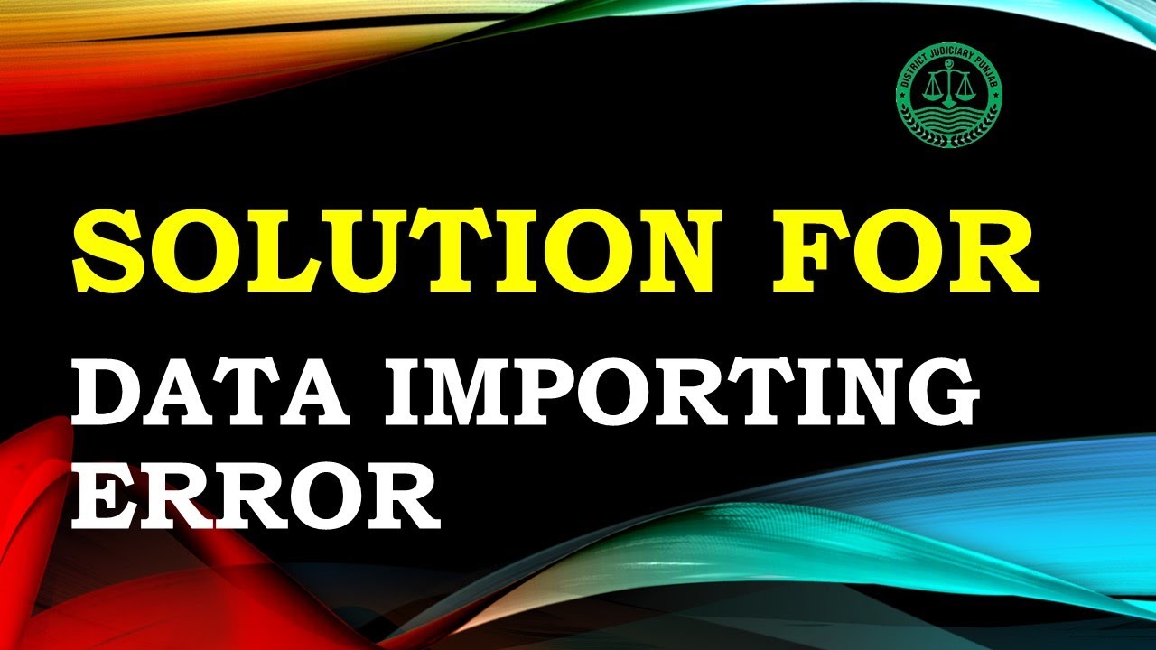Data Importing Error Solution - YouTube