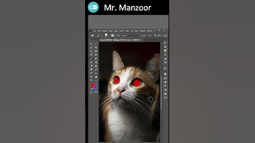 Changing Cat Eyes Color in Photoshop #photoshoptutorial #photoshop #shorts