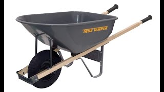 True Temper R6FF25 6 Cu. Ft. Steel Tray Wheelbarrow, Feet - Overview