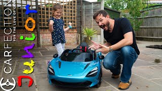 Supercar for Kids! Toy Vs Real Car - McLaren 720S Ride-on: Fantasy Fun Test Drive