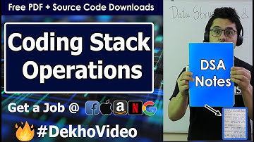 Coding Push(), Pop(), isEmpty() and isFull() Operations in Stack Using an Array| C Code For Stack