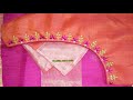 Lazy Daisy Flower Work on Blouse || Hand Embroidery Neck Design on Stitched Blouse Lazy Daisy Work