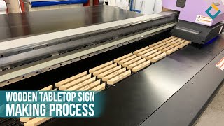 Mini Wooden Board Tabletop Sign Holder For