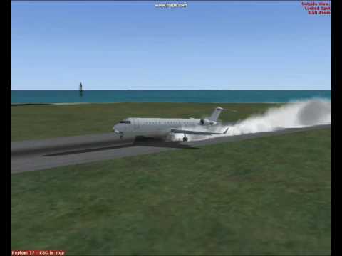 FSX Landing a Bombradier CRJ700 on a short runway