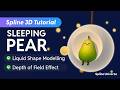 Spline 3D Tutorial: Sleeping Pear🍐Shape Blend, Timeline &amp; State Animation with DoF Effects