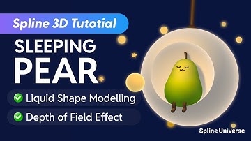 Spline 3D Tutorial: Sleeping Pear🍐Shape Blend, Timeline & State Animation with DoF Effects