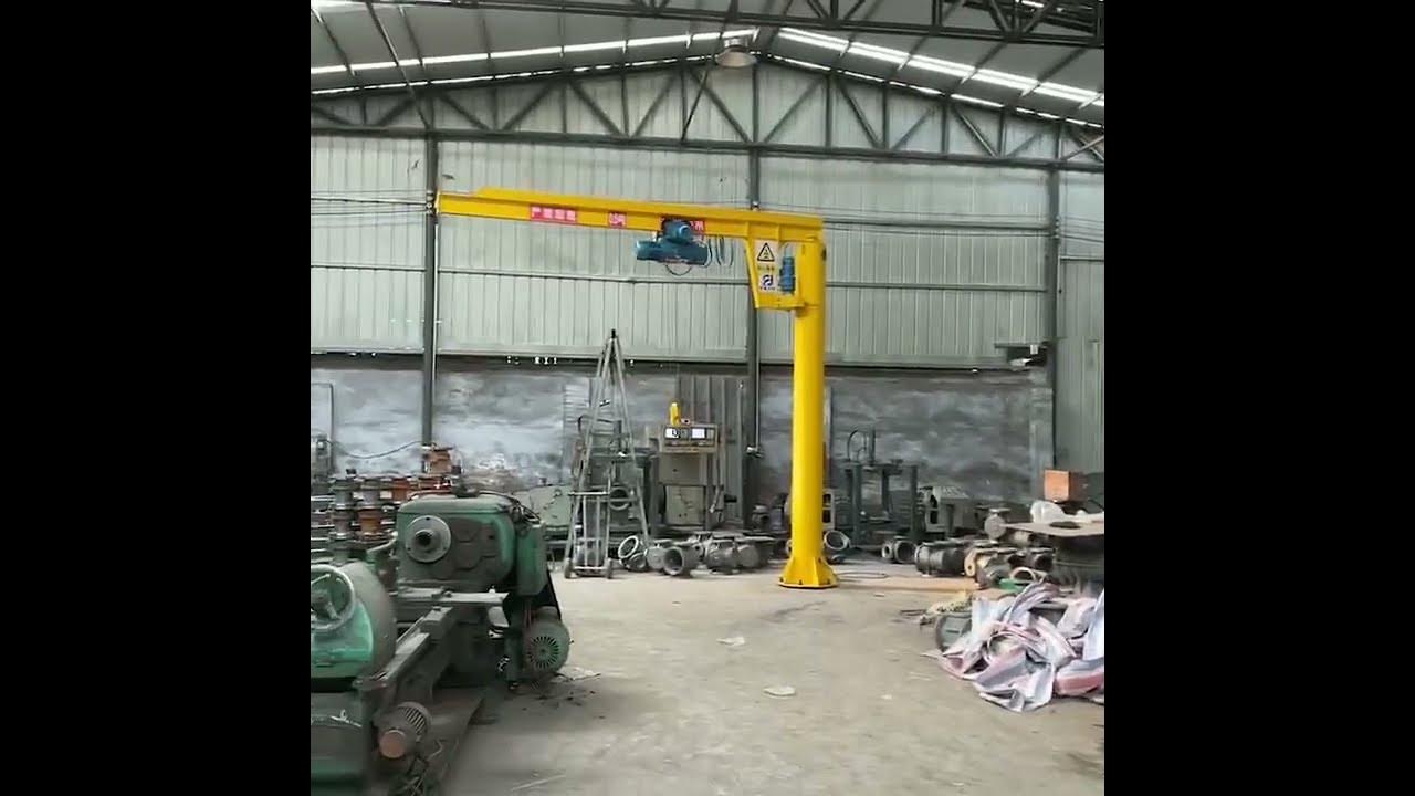 Swing arm lift Cantilever jib crane with electric hoist for lifting, loading and unloading goods Swing arm lift Cantilever jib crane with electric hoist for lifting, loading and unloading goods