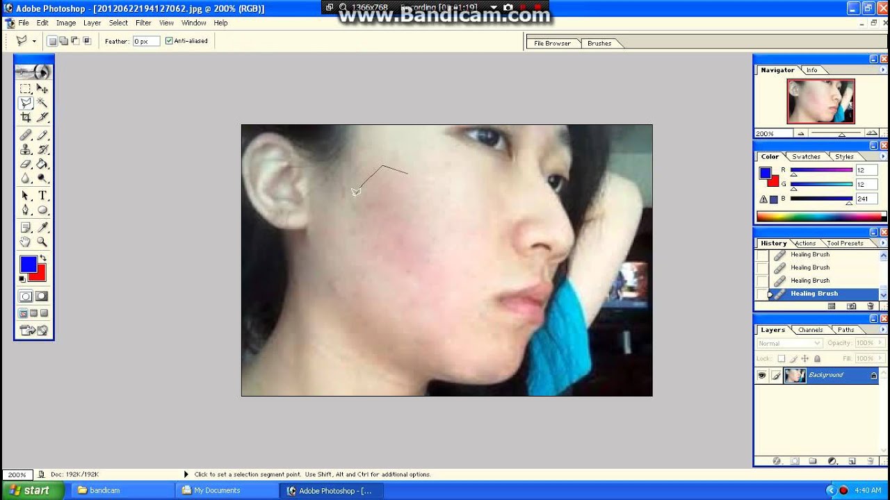 cara menghilangkan jerawat di Photoshop - YouTube
