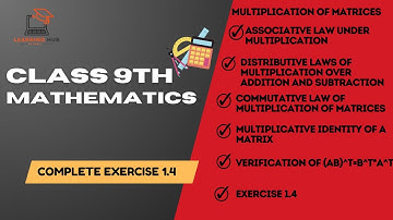 Class 9 Chapter 1 Exercise 1.4 || Maths || Matrices and Determinants