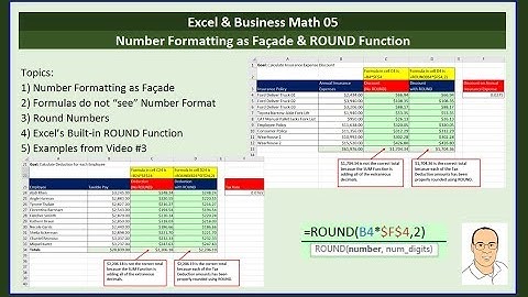 Excel & Business Math 05: Number Formatting & When You MUST Use ROUND Function